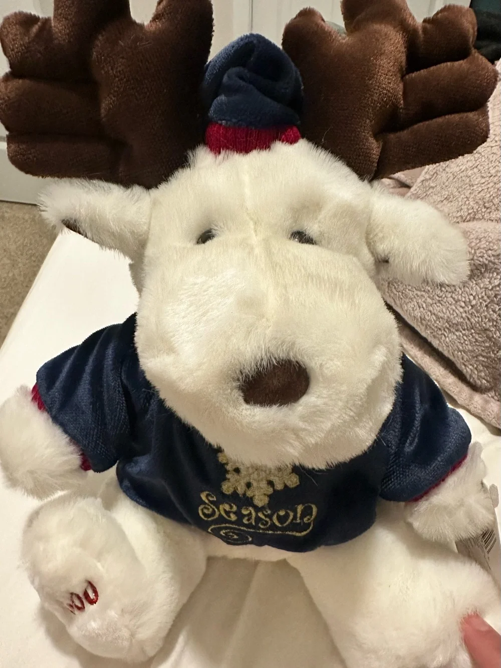 Vintage 2000 Snowflake Friends White Moose Plush - Tis The Season NWT